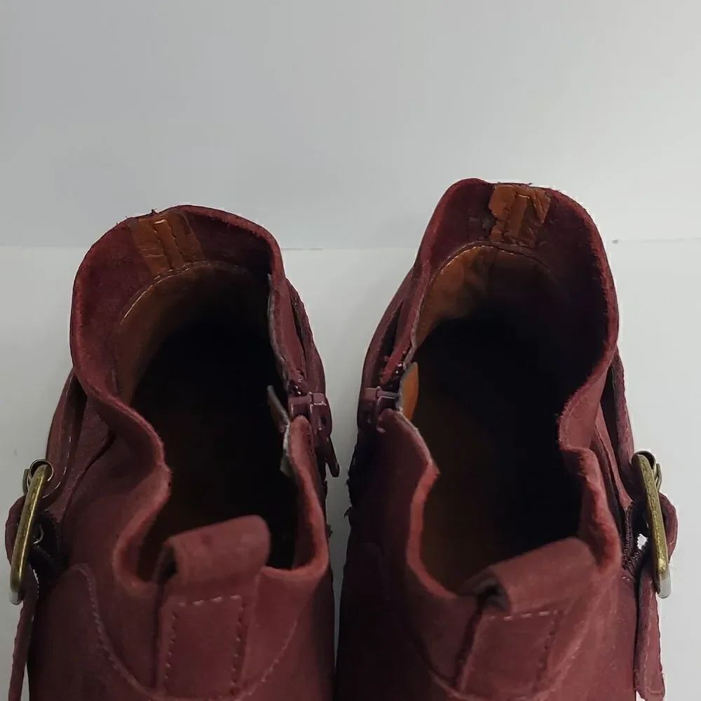 Lucky Brand LK-Boomer Leather Ankle Bootie Ruby Wine Size 7.5 M - Picture 8 of 13